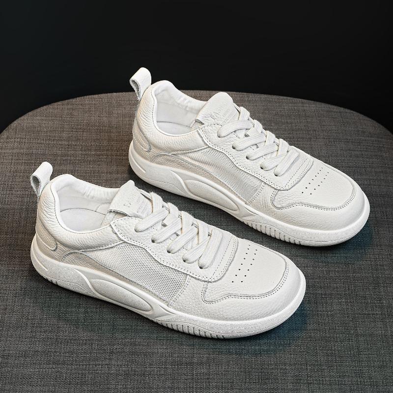 Leather Thick-soled Little White Shoes Women's New Spring and Summer Mesh Breathable, Light and Soft-soled Sports Board Shoes