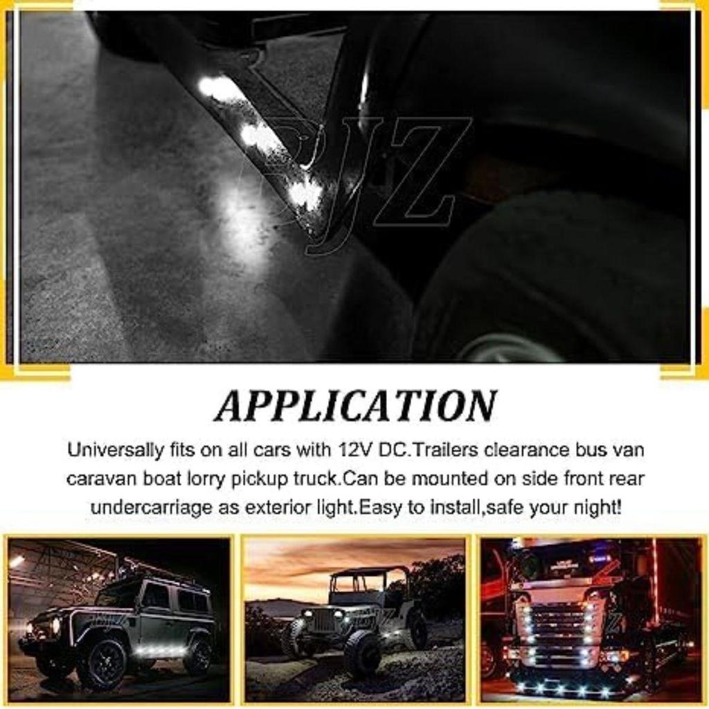 6 Bucăți Lumini Indicator Laterale Spate Rotunde Transparente cu LED 12V pentru Camion Remorcă Rulotă Barcă Lampă Marcaj Cabina Lampă de Frână Stop