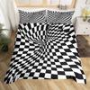 3D Visual Abstract Bedding Set Optical Illusion Duvet Cover Rainbow Striped Down Duvet Cover King Queen Single and Double Size Teen Gift