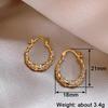 Fancy Gold Color Hoop Earrings for Women Aesthetic Cubic Zirconia Wedding Party Jewelry Gorgeous Female Ear Accessories
