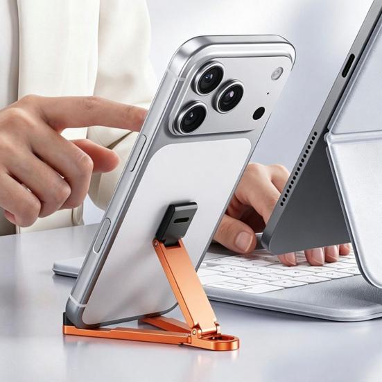 Kantoor bureauaccessoire Mini opvouwbare telefoonstandaard sleutelhanger, Draagbare telefoonhouder voor zak bureau, Huis Reizen