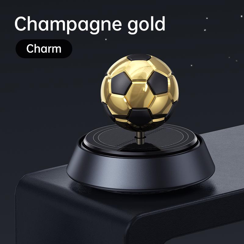 Cool rotating football solar power car air freshener decoration soccer ornament dashboard perfume fragrance diffuser accessories
