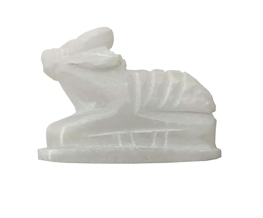 

TreegoArt White Marble Statue Nandi Idol Small Sculpture Figurine Showpiece Item for Home Decor - Pack of 1 белый