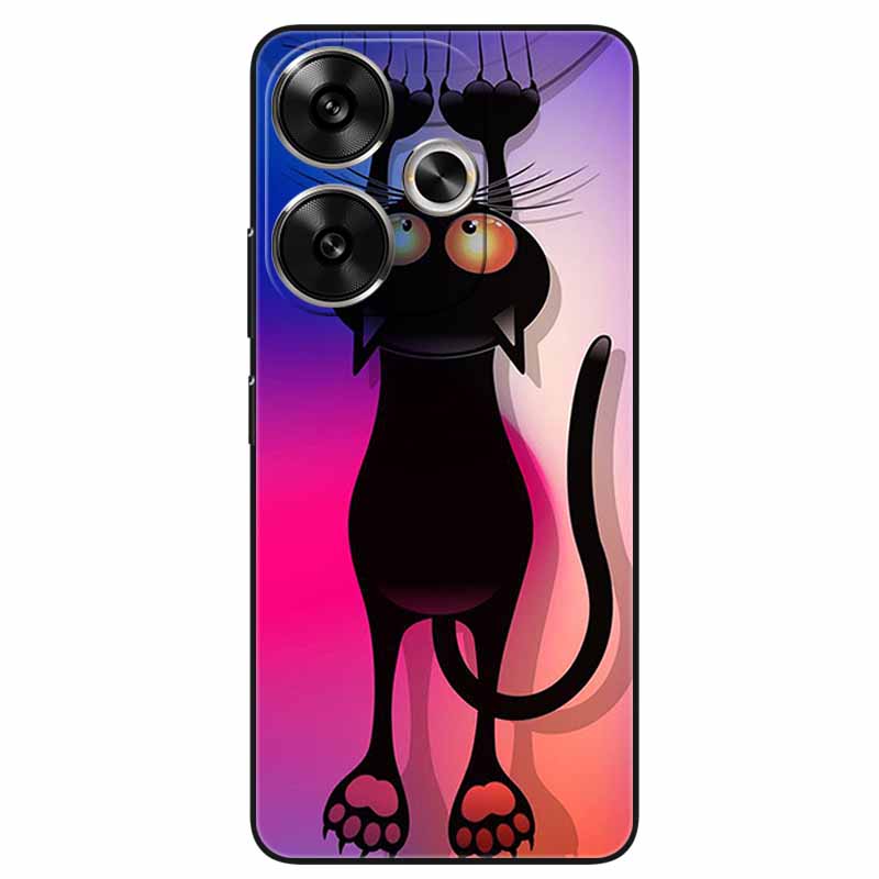 For Xiaomi Redmi 13 Case Animals Painted Black Silicone TPU Soft Bumpers for Redmi 13 4G 5G Redmi13 Phone Cover Protect Capa