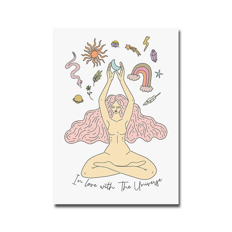 

Женская Вселенная Любовь Плакат Пастель Радуга Звезды Солнце Луна Художественный Принт Женский Холст Картина Современная Настенная Картина Декор Спальни 21x30cm No Framed