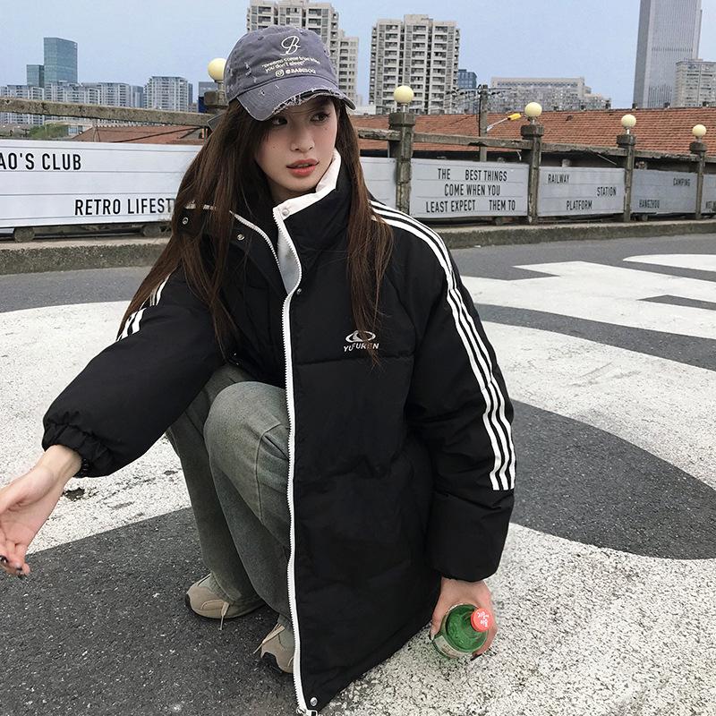 Cotton-padded Clothes for Women New Winter Loose Thickened Cotton-padded Jacket Couple Wear Bread Coat Jacket