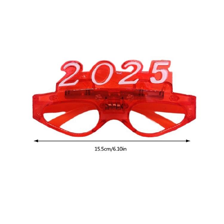 2025 Light up Glasses 2025 New Year Party Eyeglasses Decoration Photography Props for New Years Party Christmas Wedding