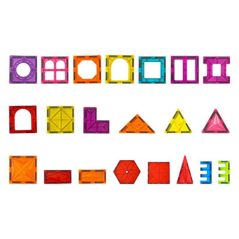 Stained Glass Magnetic Tile Set: Strong, Fun Assembly Building Blocks for Early Education Ages 3-6