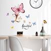 Wall Sticker English Life Is Beautiful Butterfly Wall Sticker Living Room Room Decoration Wall Sticker Self-adhesive