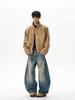 American Style Men's Retro Stand Collar Workwear Jacket - Spring 2025 Short Loose Outerwear Flight Suit