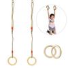 Circular Rings with Adjustable Rope Children's Ring Swing Outdoor Indoor Gym Climbing Sports Fitness Toys Arm Strength Training