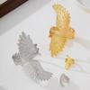 2 Pcs Gold Phoenix Cuff Bracelet Ring Set Exquisite Carved Details Adjustable Size Great For Party Prom Gift