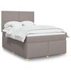 VidaXL Bed Slat Base with Mattress Taupe 140x200 Cm Fabric 3291300