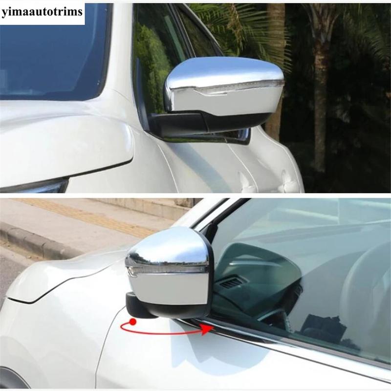 Door Handle / Rearview Mirror Cap Shell Cover Trim For Nissan Navara NP300 / Terra 2017 -  Chrome / Carbon Fiber Accessories