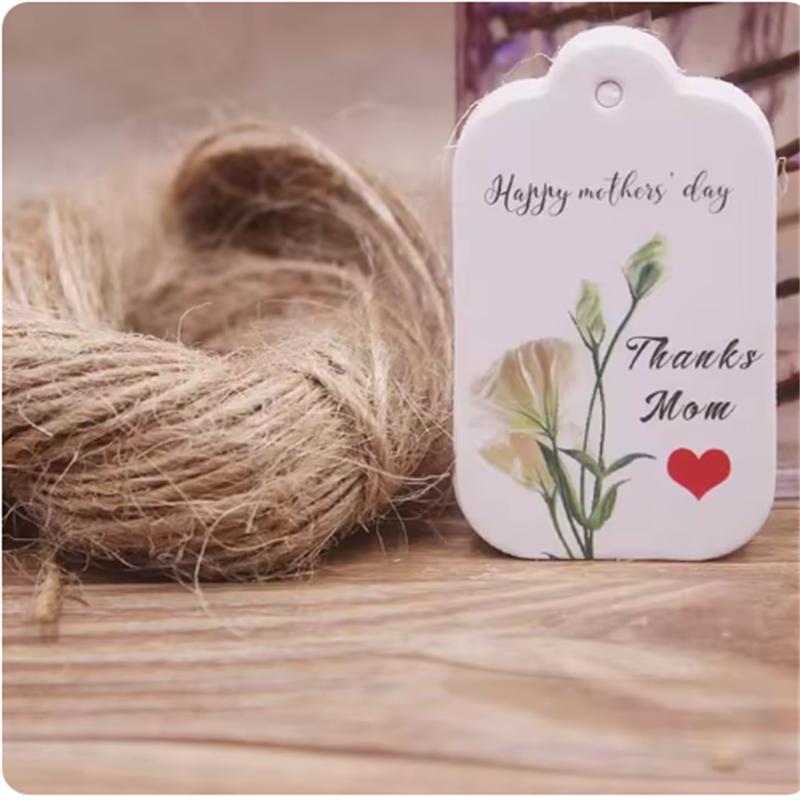 100PCS 20 meter rope cowhide gift label, thank you paper gift, New Year's Halloween label, party decoration