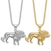 2026 European and American Jewelry 18K Gold-plated Smooth African Lion Head Pendant Necklace