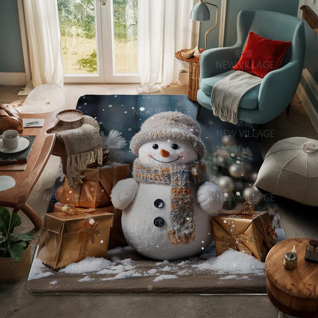House Entrance Carpet Home Door Mat Living Room Bath Foot Bathroom Non-slip Water Absorption Rugs Bath Merry Christmas Winter