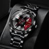 New Arrival Fashion Watches Alloy Watch Band Black Round Stainless Steel Quartz Wrist Watch for Male Wristwatch