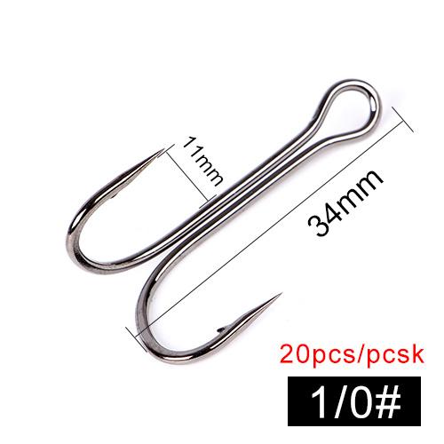 FishKing Double Fishing Hooks Barbed Carp Fishhook for Soft Worm Lure High Carbon Steel Fly Fishing Hook Accessories