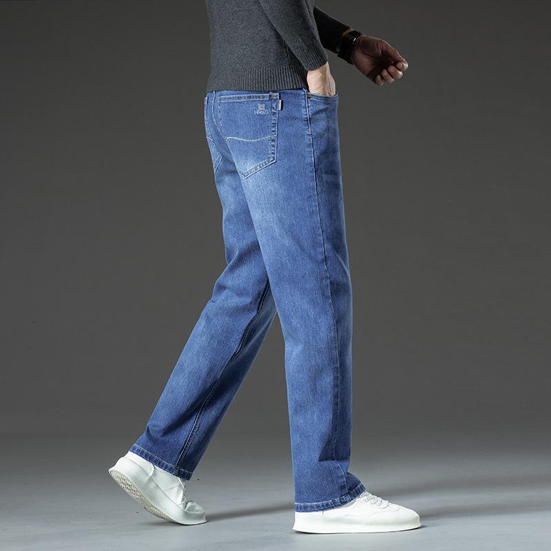 Straight-leg Men's Jeans, Loose Autumn Youth Casual Long Style Trendy Korean Autumn And Winter Trousers For Men