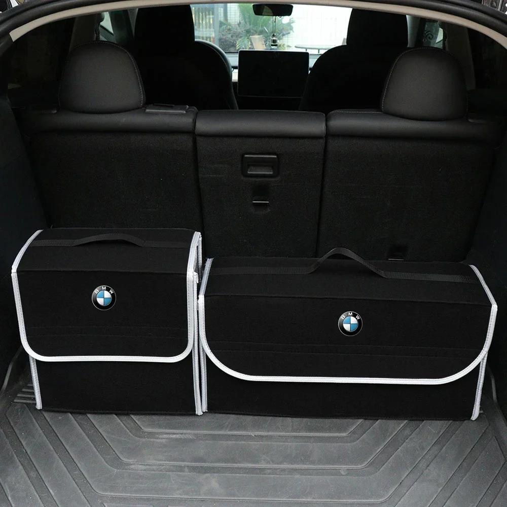 Car Trunk Storage Bag Leather Camping Box Collapsible Auto Emblem Organizer Accessories for BMW M Performance E36 E60 E90 E46