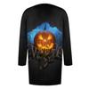Women's Fashion Casual Halloween Print Medium Length Cardigan Jacket Coat