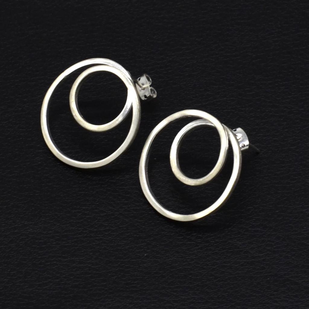 925 Sterling Silver Sprinkle Earrings, Round Handmade Stud Earrings, Gift For Her