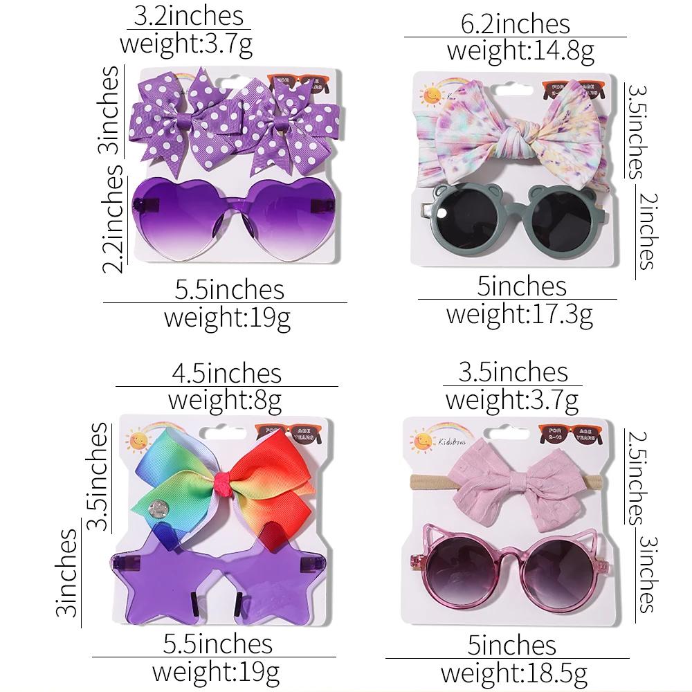 4Pack/Lot Baby Hairpins Summer Sunglasses Set Lovely Kids Hair Clips Summer Colorful Sunshade Glasses Girls Hair Accessories Quality