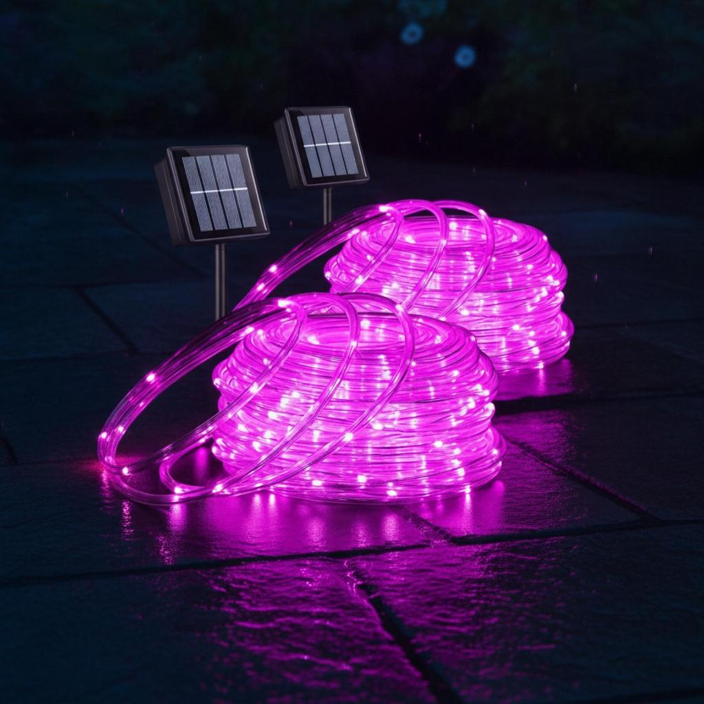 Solar-Powered Decorative Tube String Light IP65 Water-Resistant 100 LED Solar