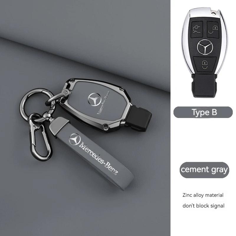 1pcs Leather Car Smart Key Case Cover Shell Fob Holder For Mercedes Benz A B C E S R-Class C43 CLA GLB GLC GLK SLK SL Vito W20