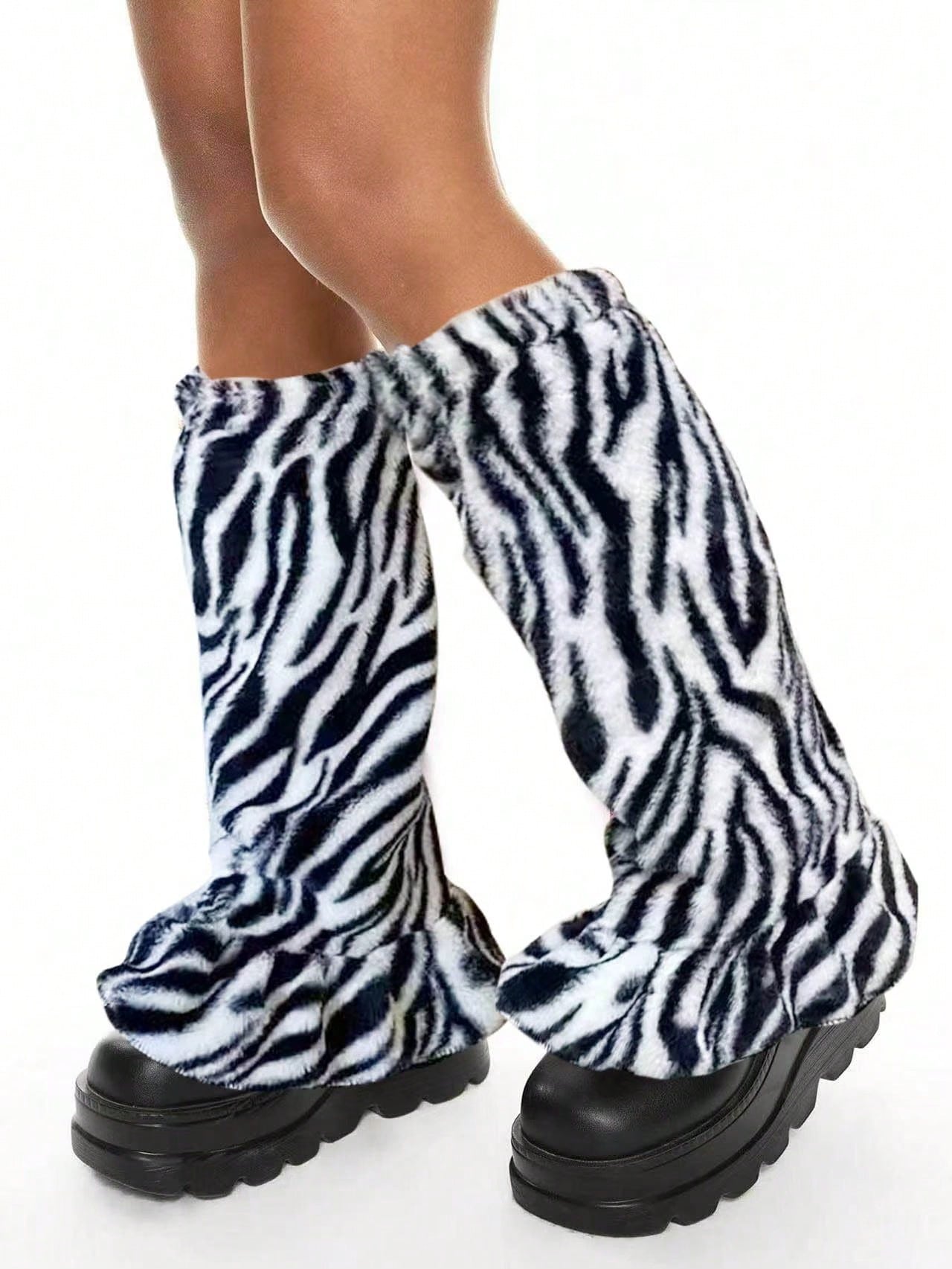 

Grunge Punk 1pair Leopard Print Stylish And Warm Leg Warmers For Women one-size