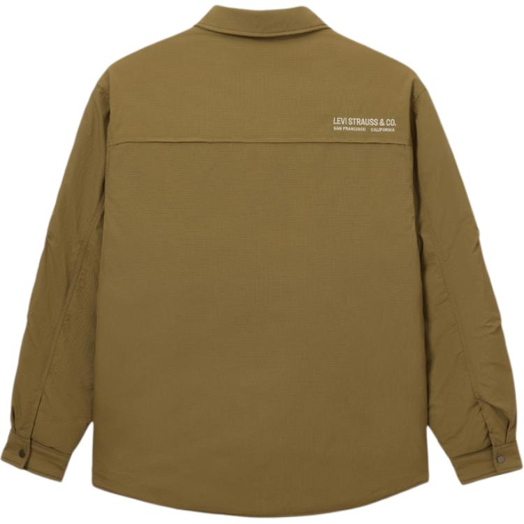Levis Loose Comfortable Solid Color Zip Collar Long Sleeve Down Jacket Men outerwear Brown 002NA-0000