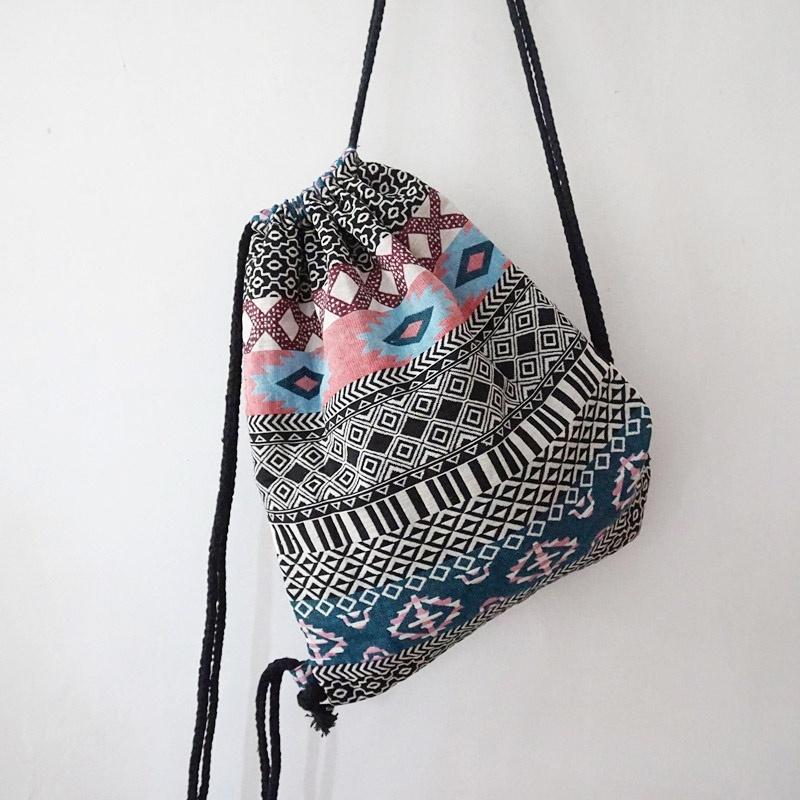 hippie drawstring bag