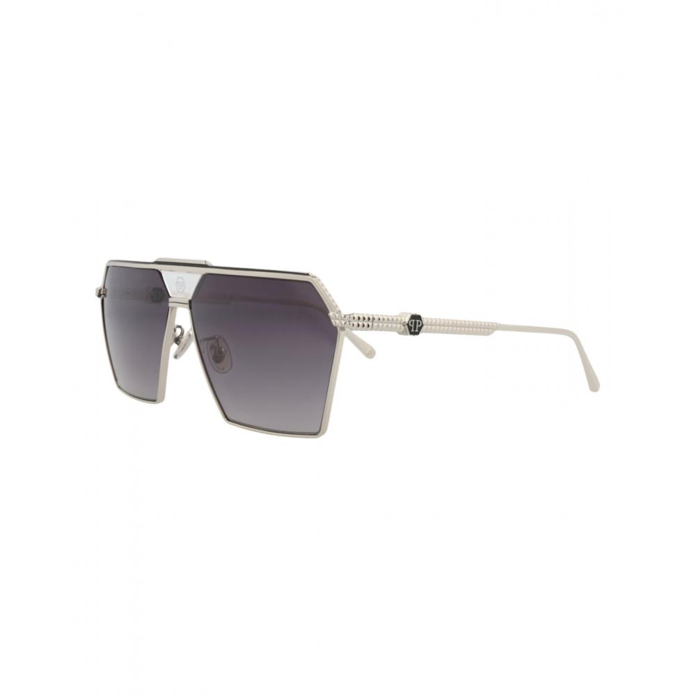 Philipp Plein Metal Sunglasses Aviator Frame Palladium Palladium Smoke