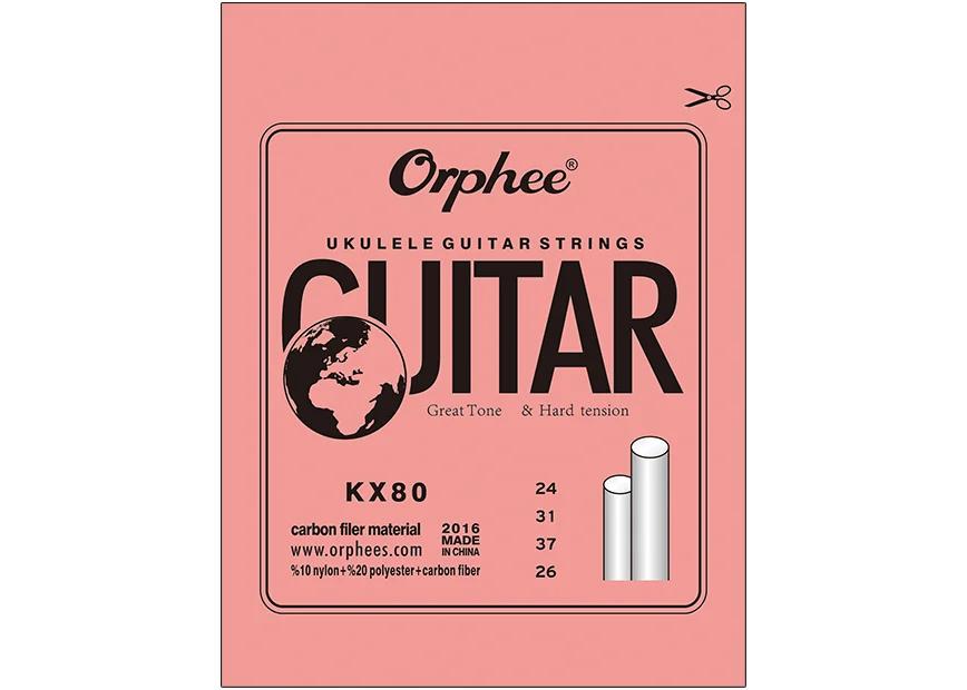 Orphee KX80 Ukulele Strings Nylon Mix Soft Touch Bright Sounding 4 Strings Ukulele Guitar String Guitar Parts & Accessory
