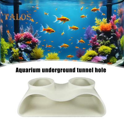 Unterirdischer Tunnel für Aquarien, natürliche Kurve, zwei Löcher, Beobachtung von Fischen, Garnelen, Versteck, Aquarium, Unterkiestunnel für Corydoras, Wels, Kuhli-Schmerle