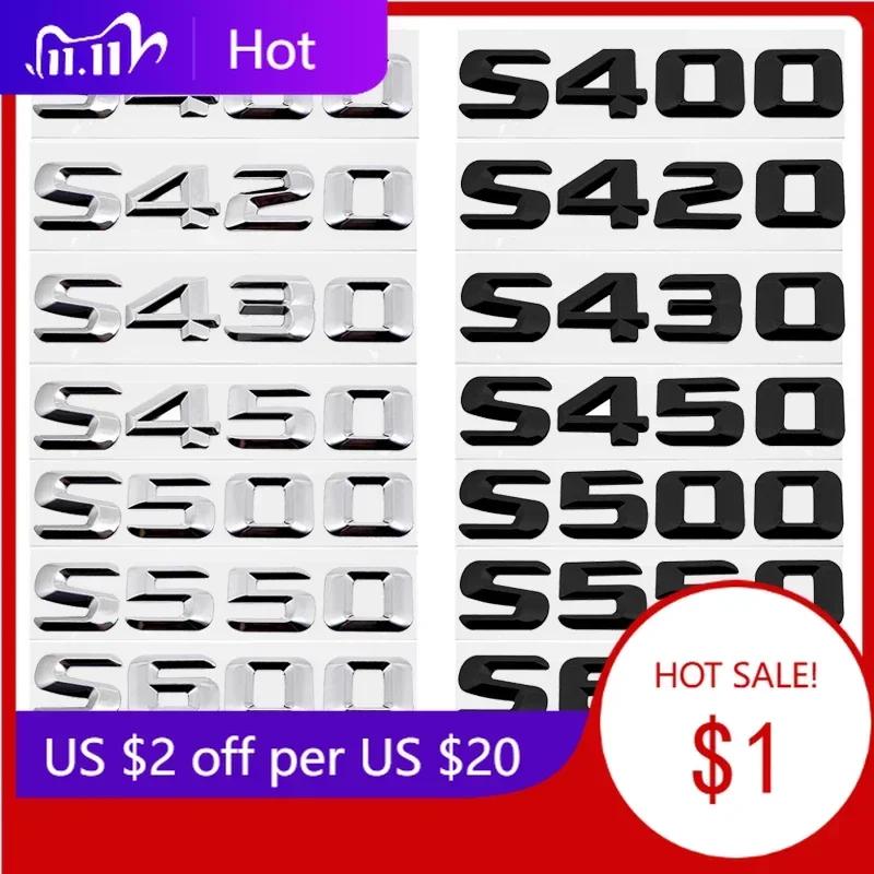 adrjhr1 For Mercedes Benz Modified 3D Car Letter Sticker Rear Trunk Tail Decorative Badge Emblem for Mercedes Benz S400 S420 S430 S450 S