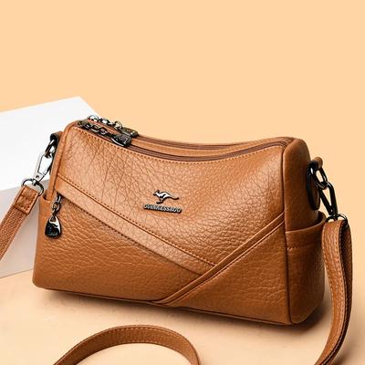 Luxusná mäkká kabelka z pravej kože Módna dámska taška cez rameno Jednofarebná taška z hovädzej kože Módne Dámske Crossbody Vak