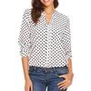 Women's Fashion Casual Polka Pot Print Long-sleeved V-neck Shirt Top