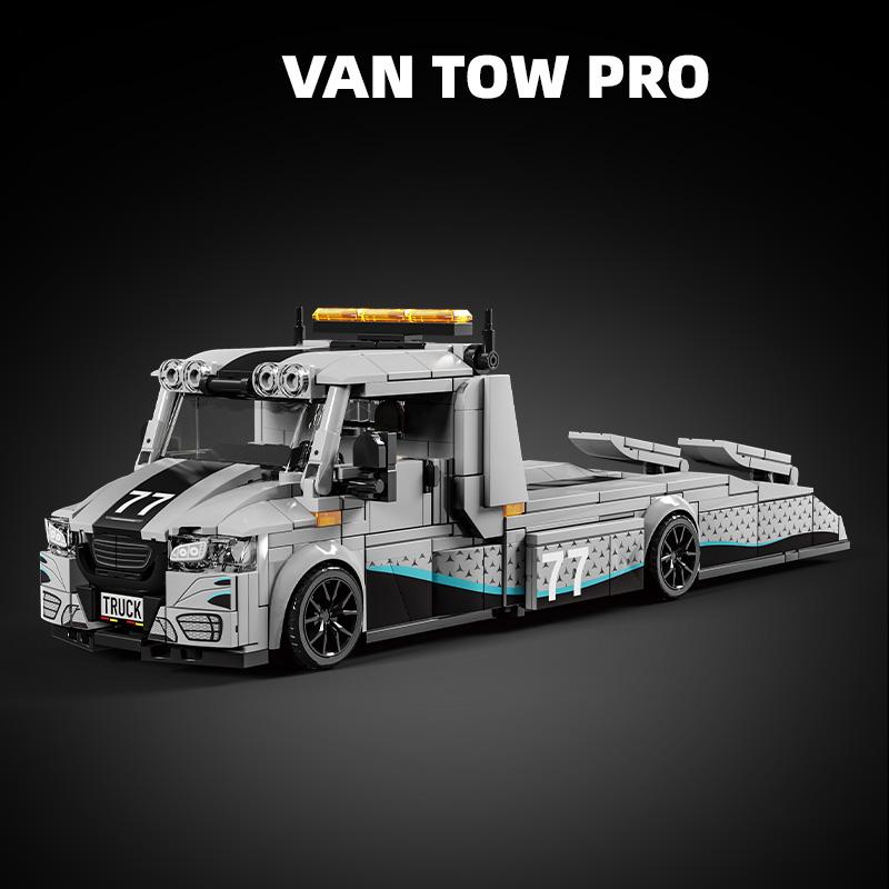 City Series 8-Grid Sprinter Trailer Assembly Model Building Blocks Rescue Vehicle  Educational Toy Car Transport Vehicle