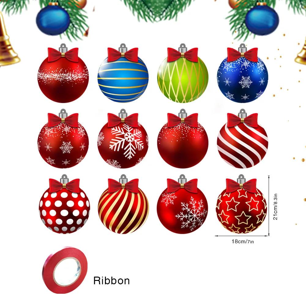 Christmas Hanging Pendant Decoration Double Sided PET Candy Ball Ornament Wall Tree Decor Holiday Party Indoor Outdoor Hanging