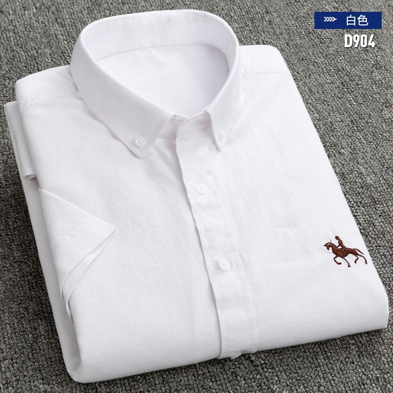 Neues Herren Social Shirt Kurzarm 100% Reine Baumwolle Oxford Weich Geknöpft Kariert Formal Herrenkleidung Tasche Social Shirt S-7XL