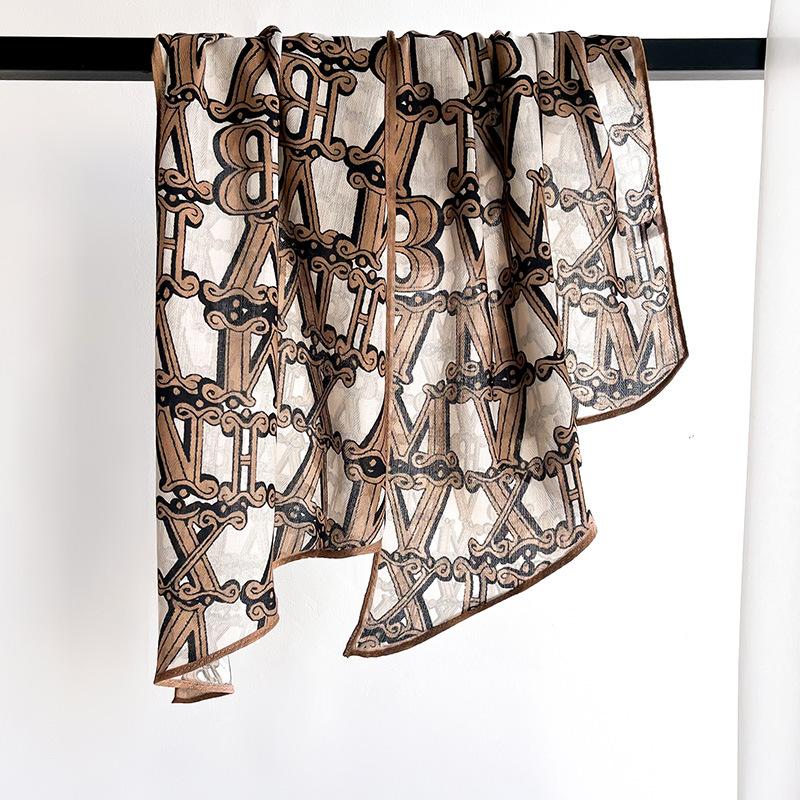 

New Letters Korean High-end Fashion Long Ribbon Fashionable Versatile Professional Scarf with Suit Spring and Summer 44*152cm