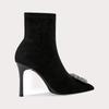 Fashion Rhinestone Skinny Heel Skinny Boots Autumn New Pointed Toe Suede Sleeve Non-Slip Anti-Shorthole Boots