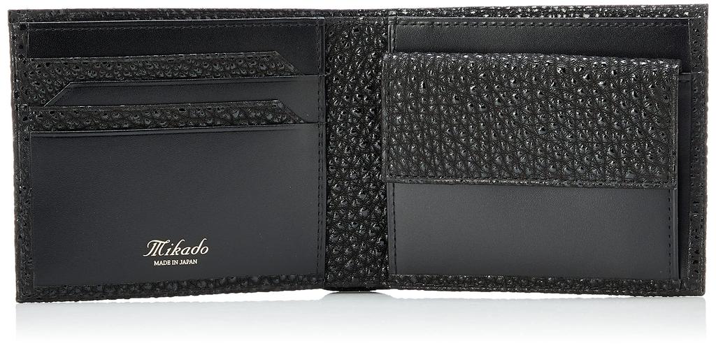 Bifold Wallet Black Leather Kiwami Black [Mikado]