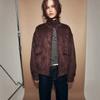 Womens Vintage Faux Suede Pilot Jacket Stand Collar Pocket Thick Short Coat Streetwear