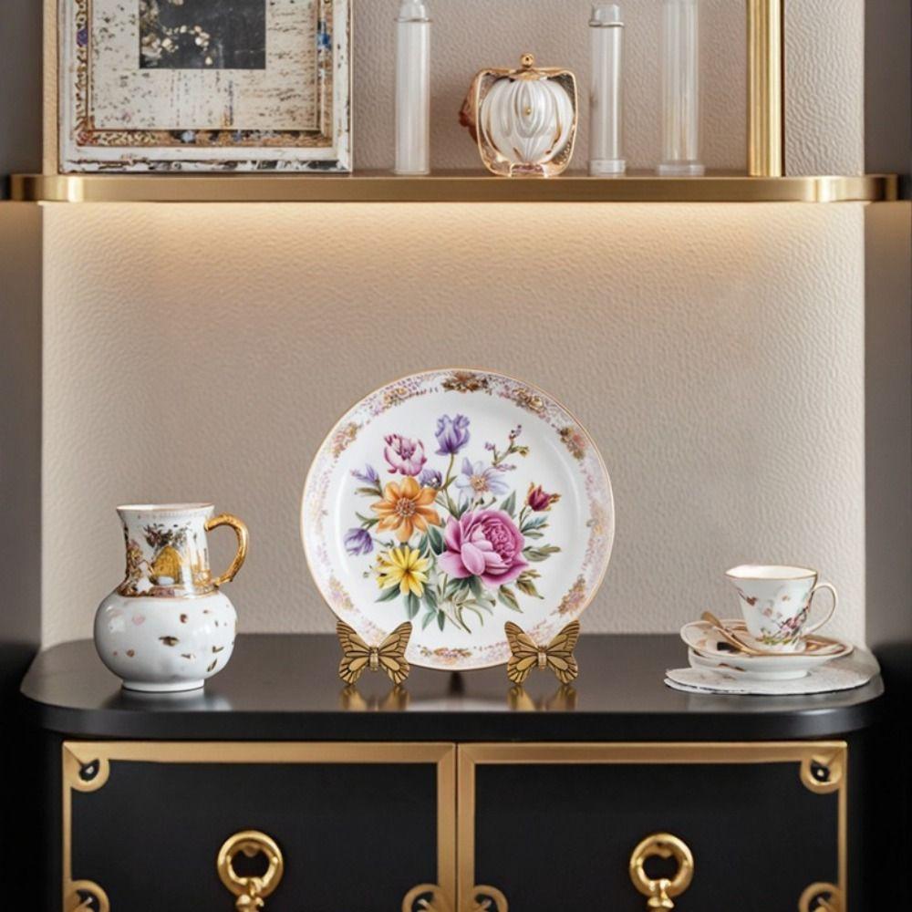 Vintage Design Gold Decorative Easel Butterfly-shaped Display Rack  Living Room Decor