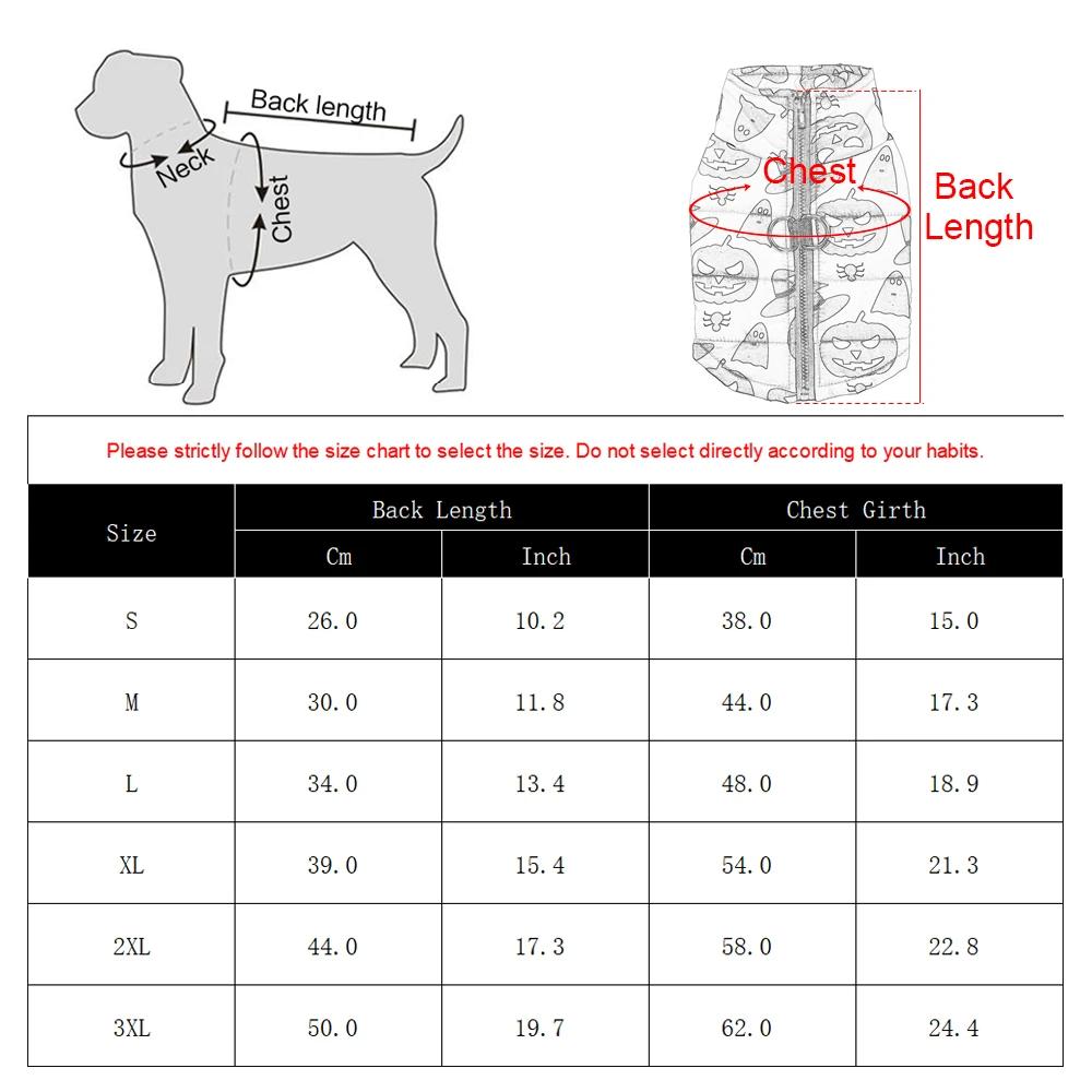 Halloween Dog Costume Autumn Winter Warm Jacket Clothes For Small Medium Dogs Cats Pumpkin Print Funny Puppy Coat With D-ring