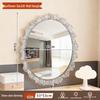 Glacier Wall-Mounted Crystal Lamp Mirror with Acrylic Frame, Wired Version, Three-Color Dimming for Bedroom.