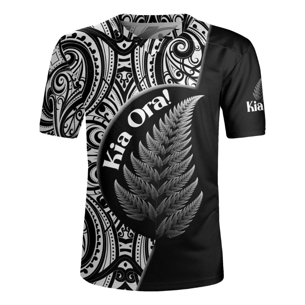 3D Printed New Zealand Rugby-Jersey Silver Fern Flag Styles V Neck T Shirt NZ Jersey V-Neck T-Shirts Men Cool Short Sleeves Tees